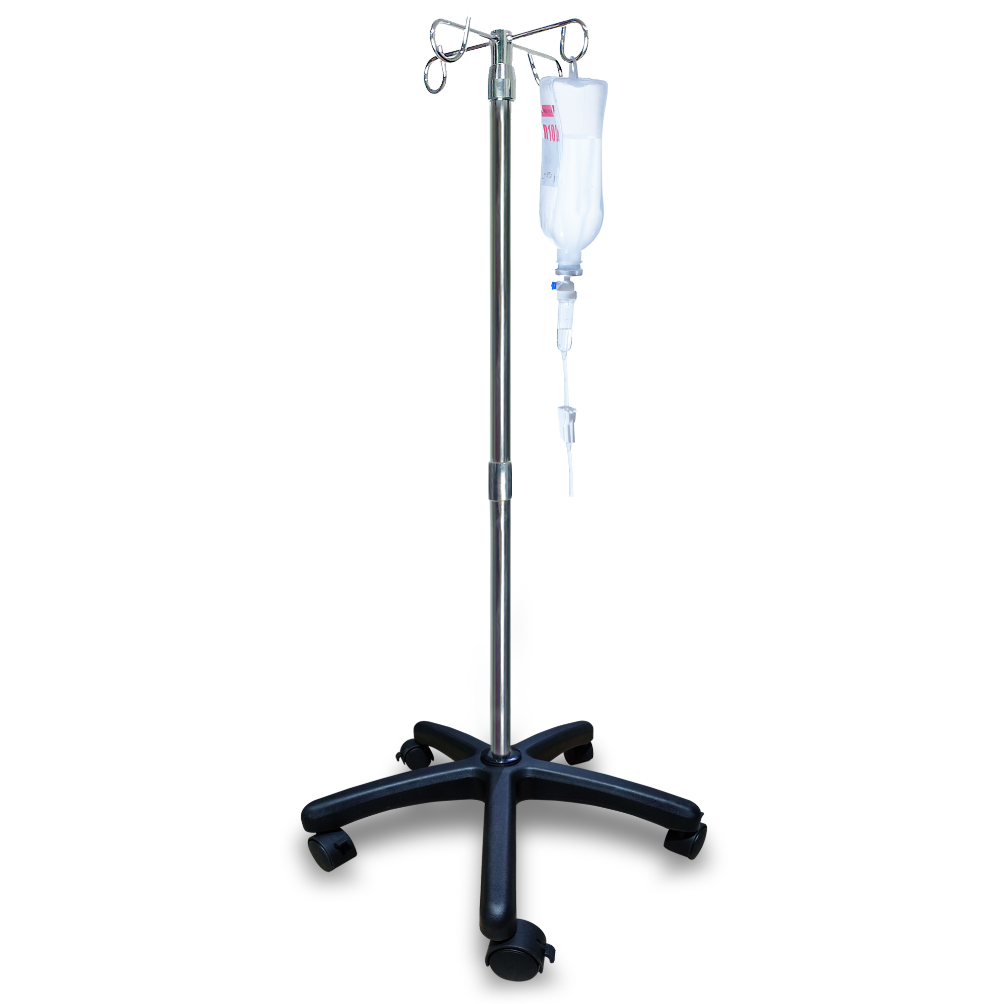 4 Hooks IV Stand – Durable Height Adjustable Stainless Steel Infusion ...
